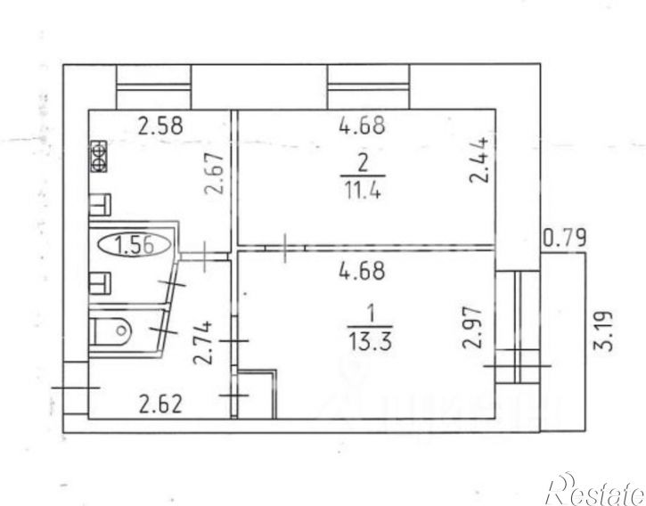 2-комн квартира Сибирская улица, 17,  д. 17