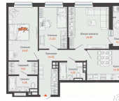 3-комн, 77 кв м, этаж 10/15 ул Холмогорова, 11а