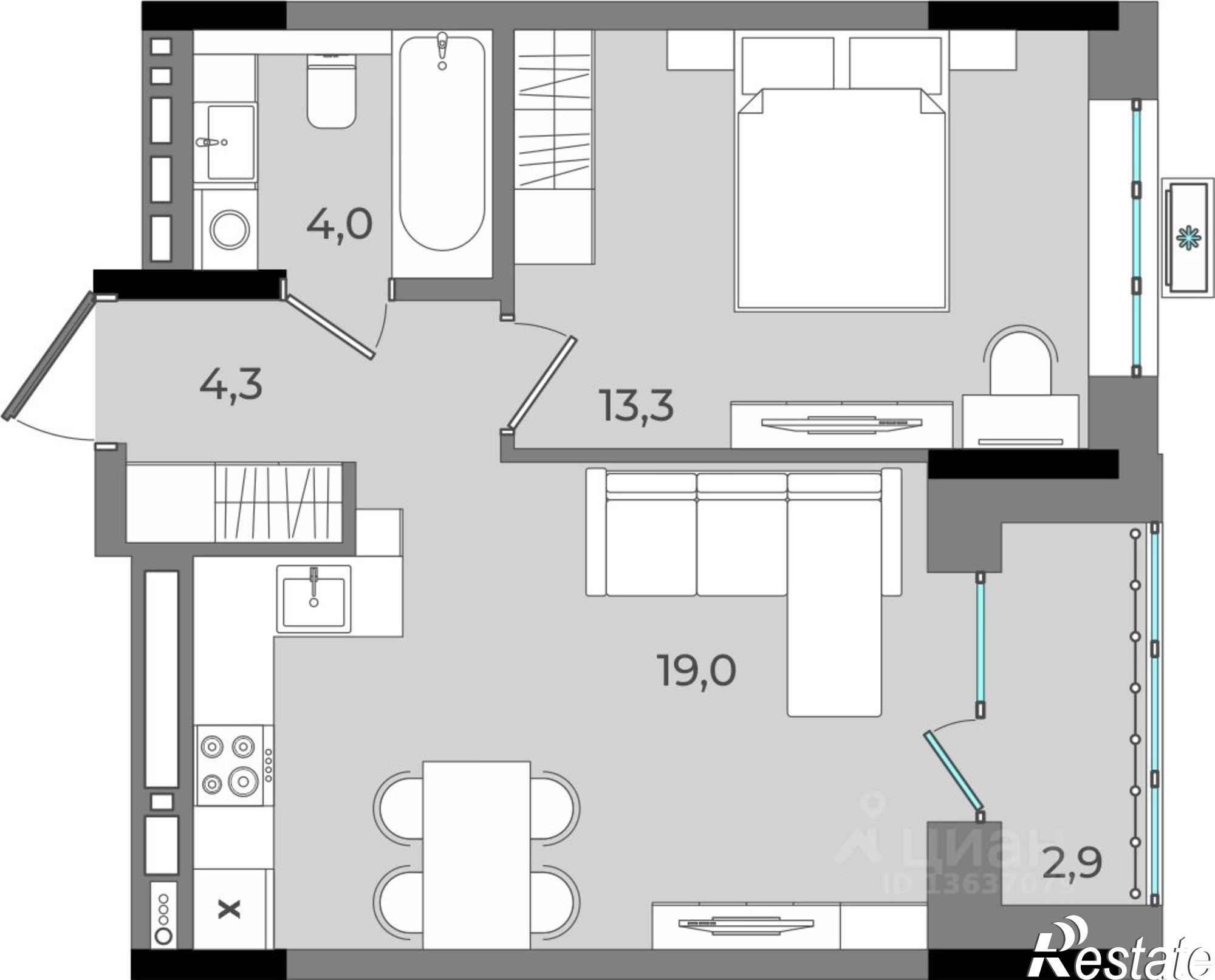 Купить квартиру за 6 552 020 рублей на улица им. В. С. Тарасова, 7
