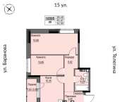 2-комн, 52 кв м, этаж 5/17 ул 15-я, 15А