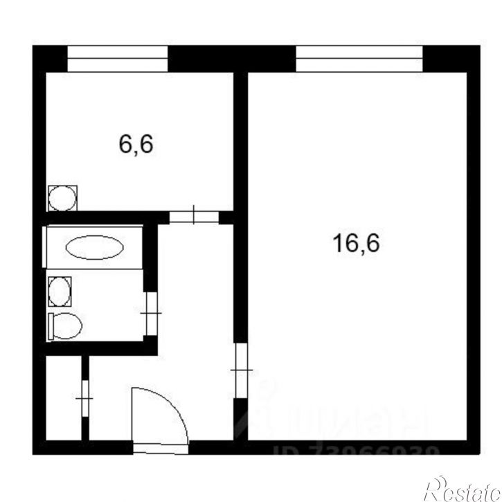 1-комн квартира Молодёжная улица, 34,  д. 34