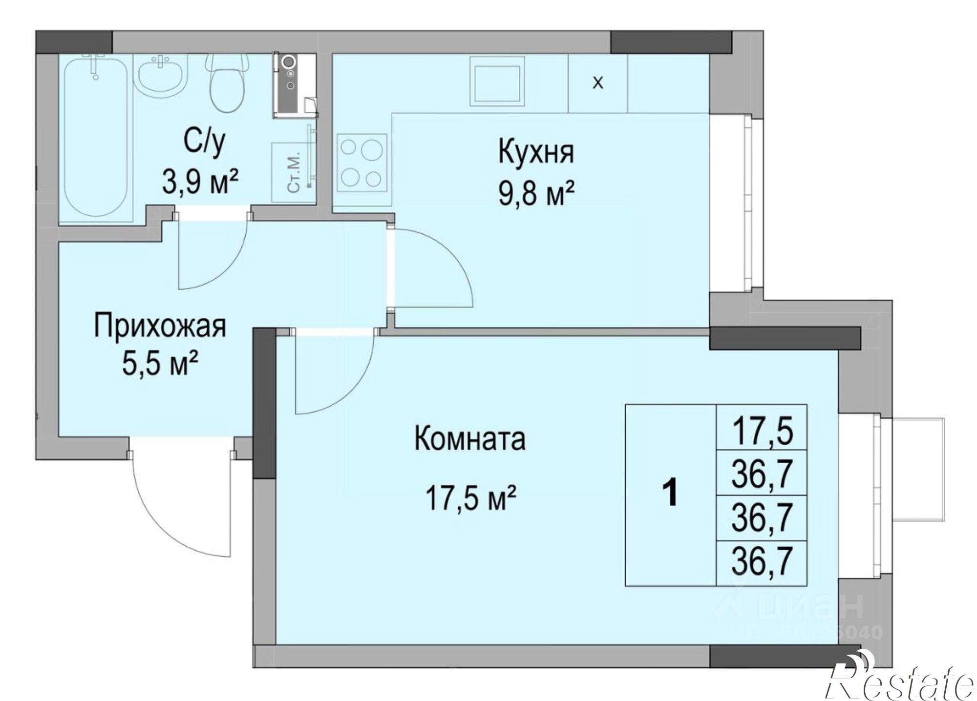 Купить квартиру за 6 334 000 рублей на Ботенёвский переулок, 30 к1