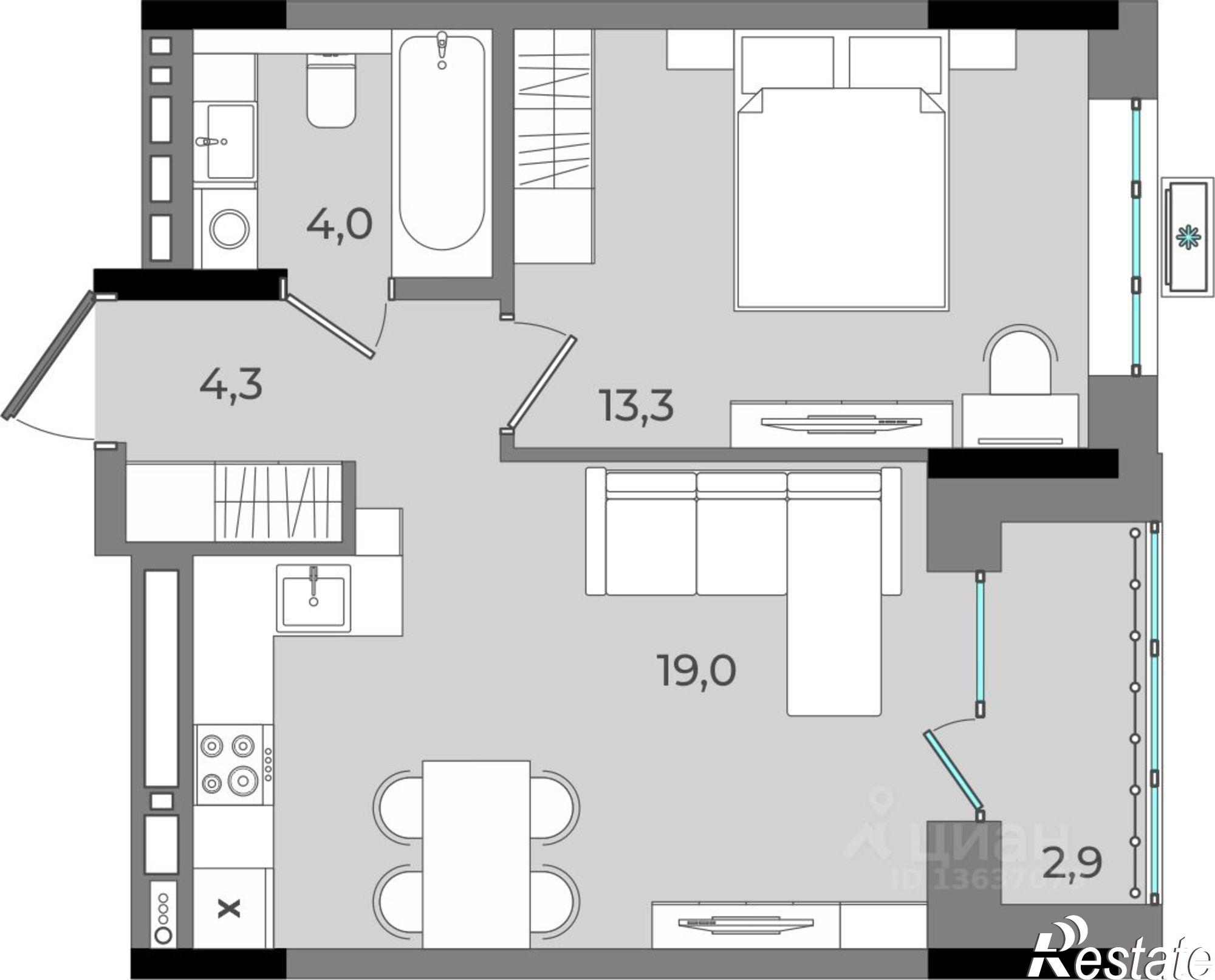 Купить квартиру за 6 878 460 рублей на улица им. В. С. Тарасова, 7