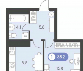 1-комн, 38 кв м, этаж 20/24 Ижевск, Воткинское шоссе, 53к1
