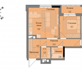 3-комн, 59 кв м, этаж 6/17 Ижевск, жилой комплекс Краски Леса