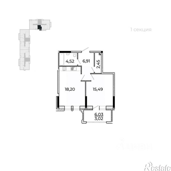 1-комн квартира в новом доме Ижевск, СНТ Любитель-1, 24