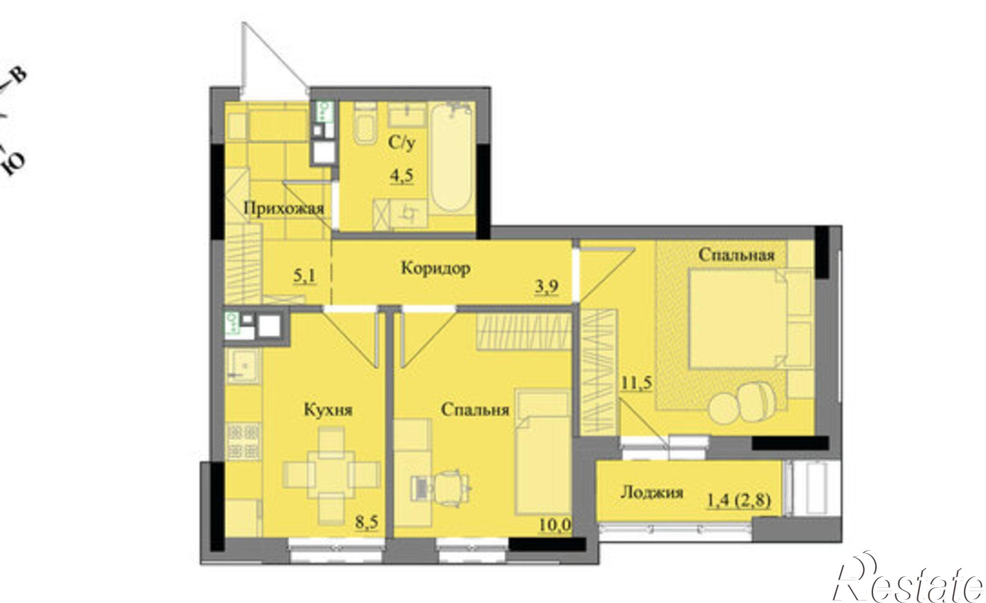 Купить квартиру за 5 483 300 рублей на Воткинское шоссе, 47 к2