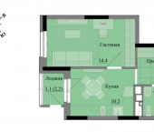 1-комн, 35 кв м, этаж 7/17 Воткинское шоссе, 47 к2