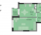 1-комн, 36 кв м, этаж 7/17 Воткинское шоссе, 47 к2