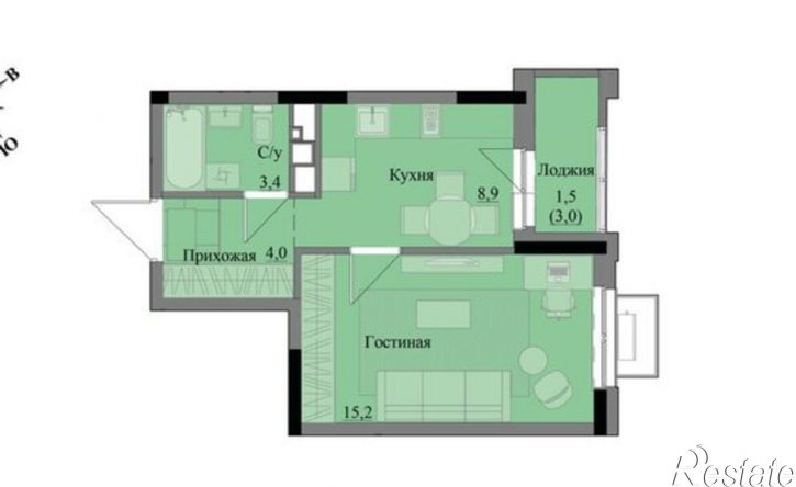 1-комн квартира в новом доме Воткинское шоссе, 47 к2,  д. 47 к2