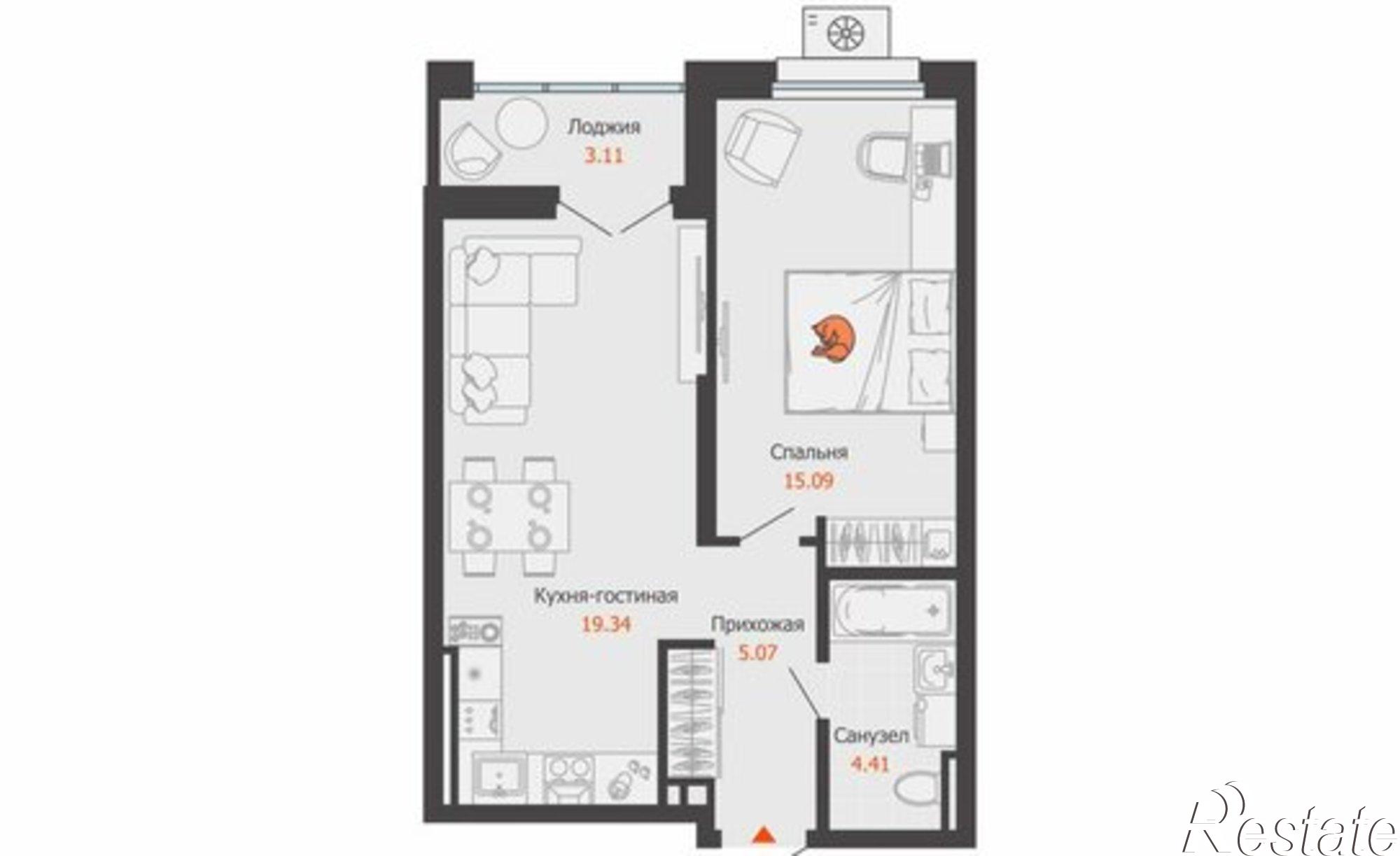 Купить квартиру за 7 939 060 рублей на улица Холмогорова, 129