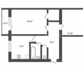 2-комн, 46кв м, этаж 3/5 ул Карла Маркса, 431