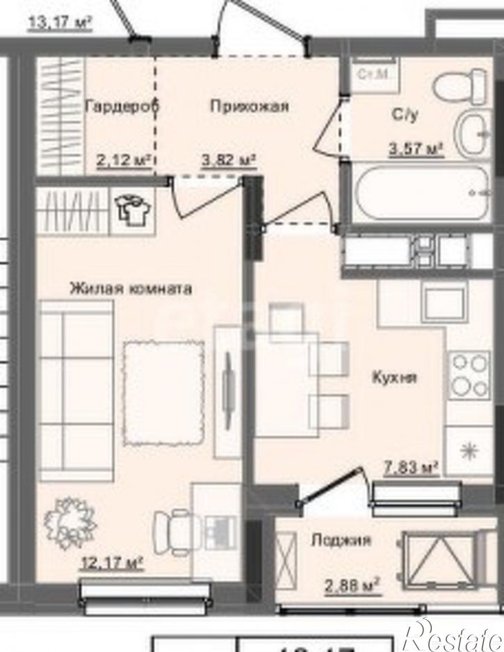 1-комн квартира в новом доме улица 40 лет Победы, 93,  д. 93