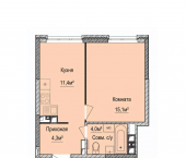 1-комн, 34 кв м, этаж 2/17 ул Союзная, 10