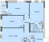 3-комн, 81 кв м, этаж 8/17 Ижевск, улица 10 лет Октября, 79