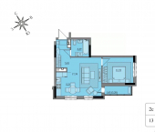 2-комн, 46 кв м, этаж 2/17 Воткинское шоссе, 47 к3