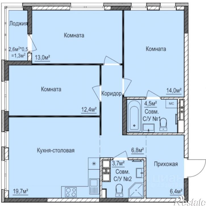 3-комн квартира в новом доме Ижевск, улица 10 лет Октября, 79