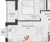 1-комн, 40 кв м, этаж 5/13 ул Холмогорова, 119