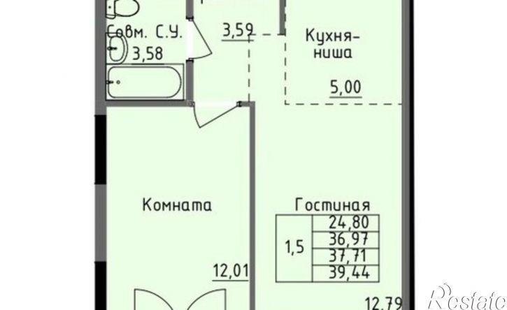 1-комн квартира в новом доме улица Луначарского, 8 к1,  д. 8 к1