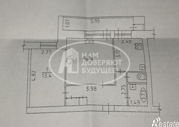 2-комн квартира улица Пехтина, 6,  д. 6