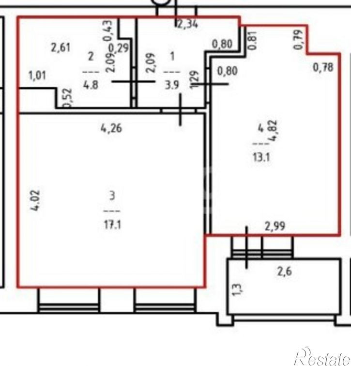 1-комн квартира улица Петрова, 51,  д. 51