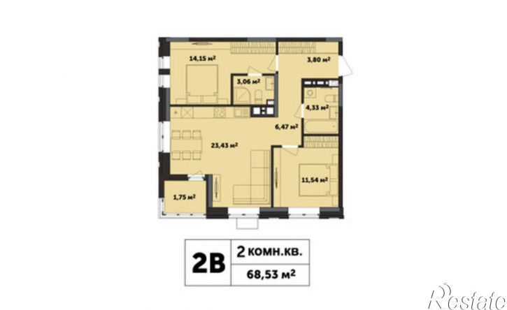 2-комн квартира в новом доме улица Академика Павлова, 33,  д. 33