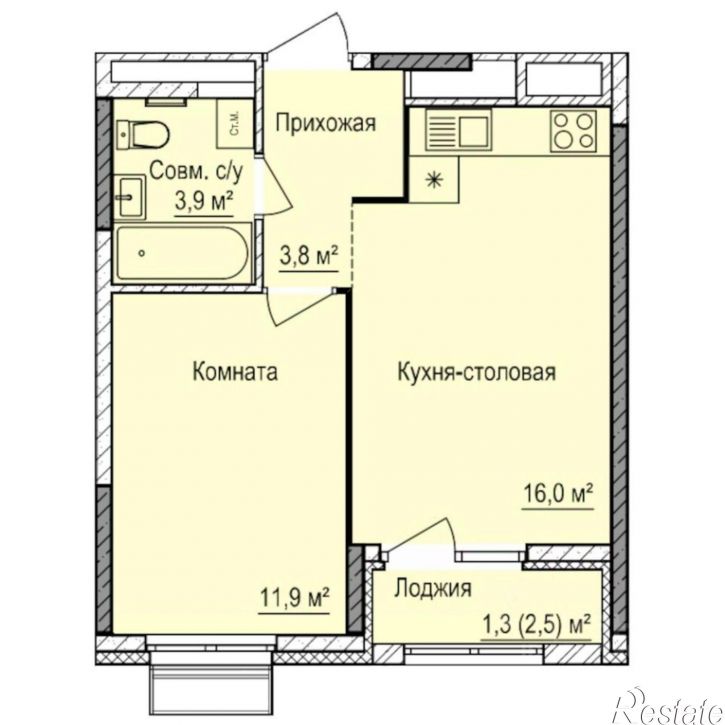 1-комн квартира в новом доме Ижевск, жилой район Буммаш
