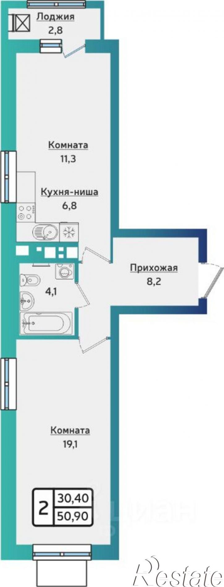 2-комн квартира в новом доме Ижевск, Союзная улица