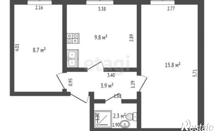 2-комн квартира Глазов, улица Пастухова, 5Б