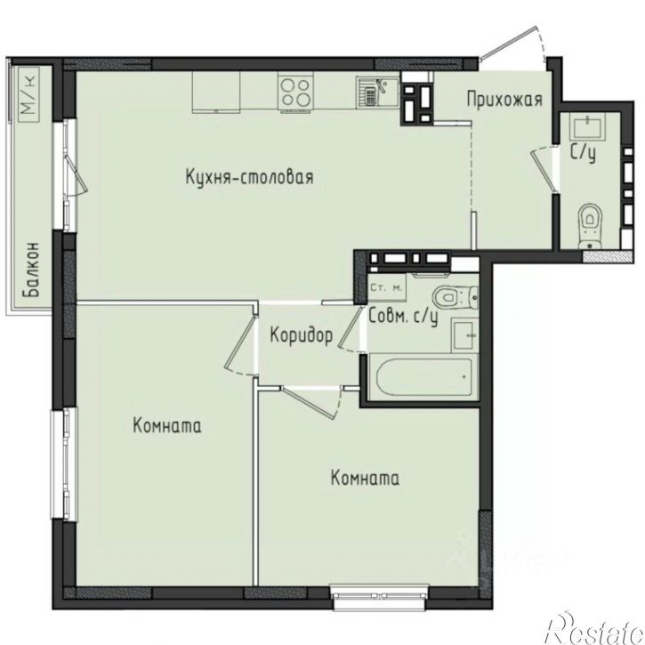 2-комн квартира в новом доме Ижевск