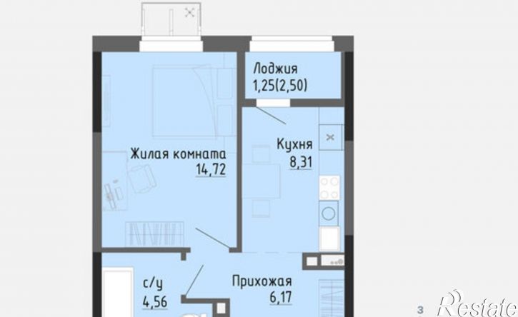 1-комн квартира в новом доме Ижевск, жилой район Культбаза, 10-й микрорайон, жилой комплекс Калинк