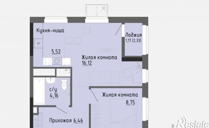 1-комн квартира в новом доме Ижевск, жилой район Культбаза, 10-й микрорайон, жилой комплекс Калинк