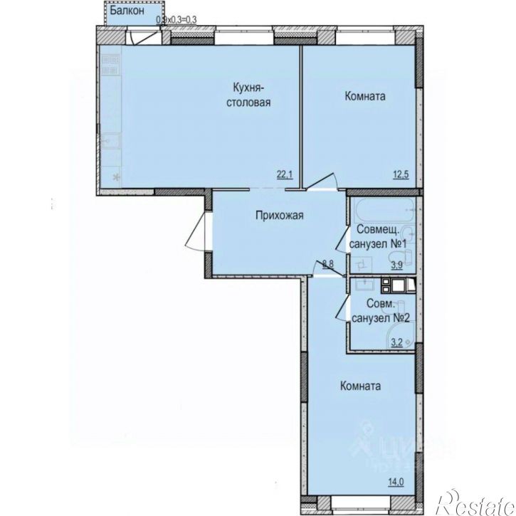 2-комн квартира улица Васнецова,дом 4