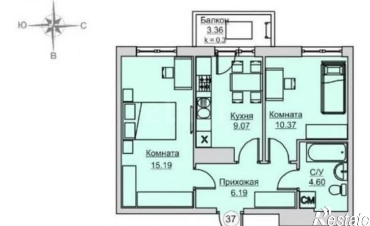 2-комн квартира Ижевск, Постольская улица, 17Ак2