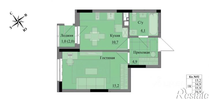 1-комн квартира в новом доме Ижевск, Воткинское шоссе
