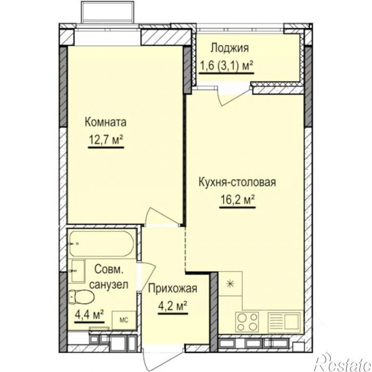 1-комн квартира в новом доме Ижевск, Индустриальный район