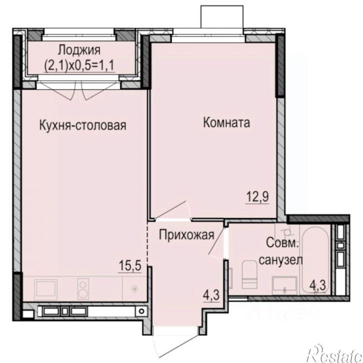 1-комн квартира в новом доме Ижевск, Индустриальный район