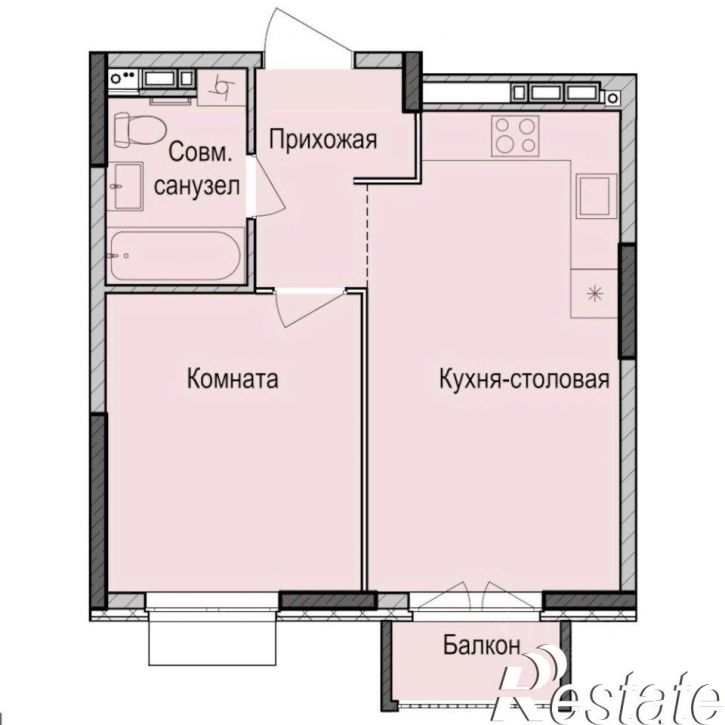 1-комн квартира в новом доме улица Васнецова, 3,  д. 3