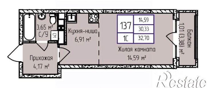 1-комн квартира в новом доме улица Героя России Ильфата Закирова, 20А,  д. 20А