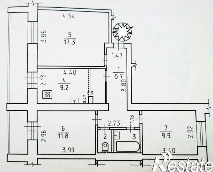 3-комн квартира Удмуртская улица, 206,  д. 206