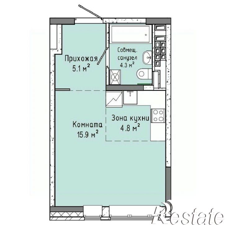 1-комн квартира в новом доме улица Ленина, 91 к1,  д. 91 к1